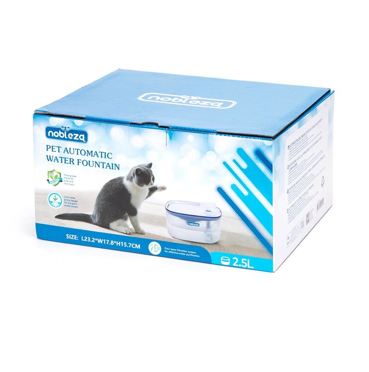 Nobleza Katten drinkfontein transparant - 2,5 L