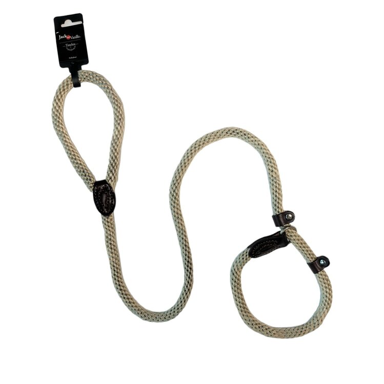 Jack and Vanilla Hondenriem - Sliplijn - Anti trek - Lengte 140 cm - Diameter 1,5 cm - Beige