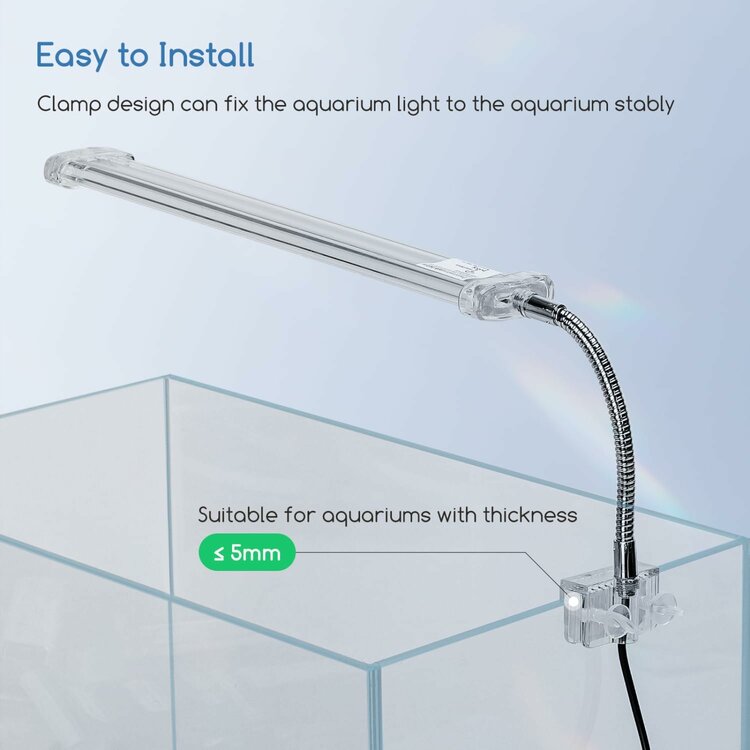 Nobleza Aquariumverlichting - Wit LED licht - Glas - Verstelbaar - 6 W