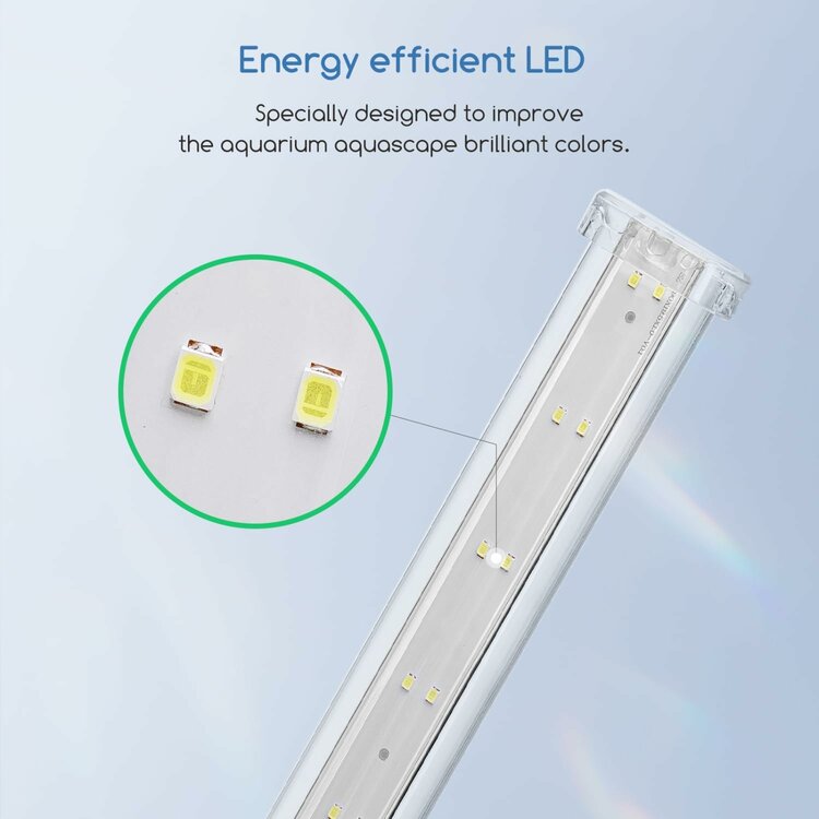 Nobleza Aquariumverlichting - Wit LED licht - Glas - Verstelbaar - 6 W