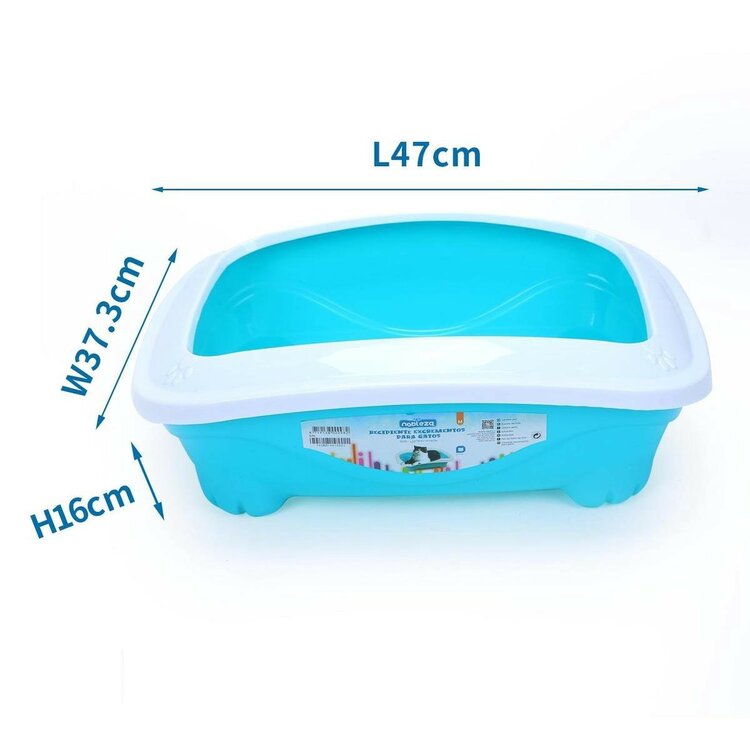 Nobleza Open kattenbak - Maat M - 47x37,3x16 cm - Lichtblauw