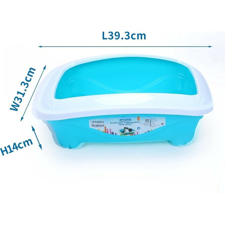 Nobleza Open kattenbak - Maat S - 39,3x31,3x14 cm - Lichtblauw