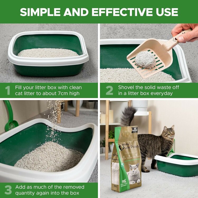 White Pure Paws Bentoniet Kattenbakvulling Alo&euml; Vera 10L