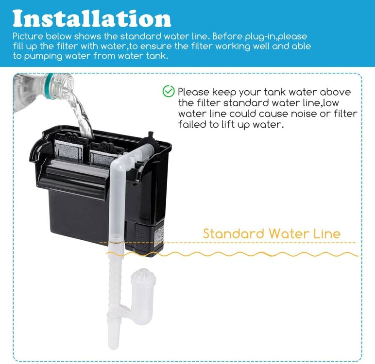 Nobleza Filterpomp aquarium hangend 400 l/h