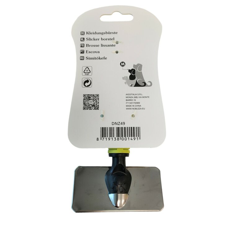 Nobleza Slickerborstel voor hond en kat - Rechthoek - 9 cm