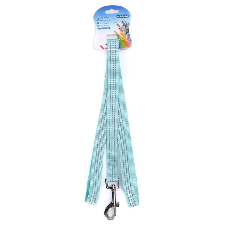 Nobleza Hondenriem - Nylon - Reflecterend - Bruin - Plat - Lengte 120 cm - Breedte 2 cm