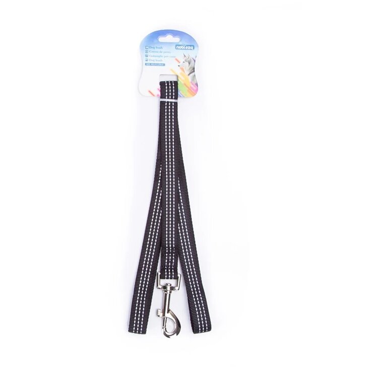 Nobleza Hondenriem - Nylon - Reflecterend - Bruin - Plat - Lengte 120 cm - Breedte 2 cm