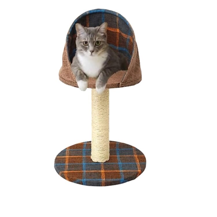 Nobleza Krabpaal met overdekt mandje - Bruin - 55 cm