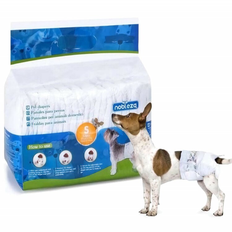 Nobleza Luiers voor hond en kat - Maat S - 22 / 40 cm - 12 Stuks