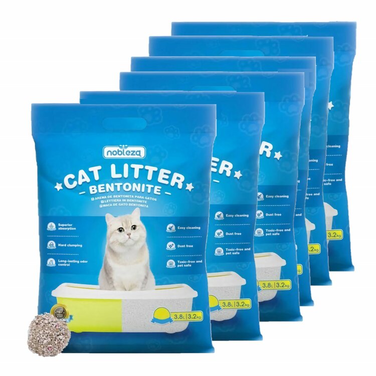 Nobleza kattenbakvulling - Bentoniet - Naturel - 6 x 3,8 L