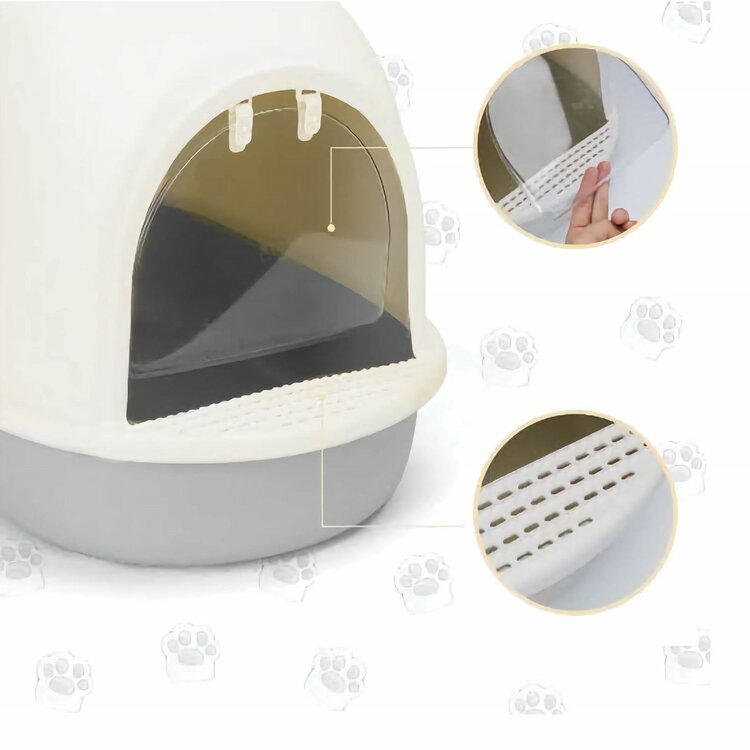 Grijze kattenbakken met filteren schepje kopen