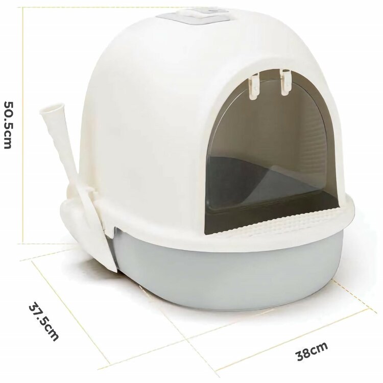 Nobleza Gesloten kattenbak met schepje - Maat S - 50,5x37,5x38 cm - Grijs