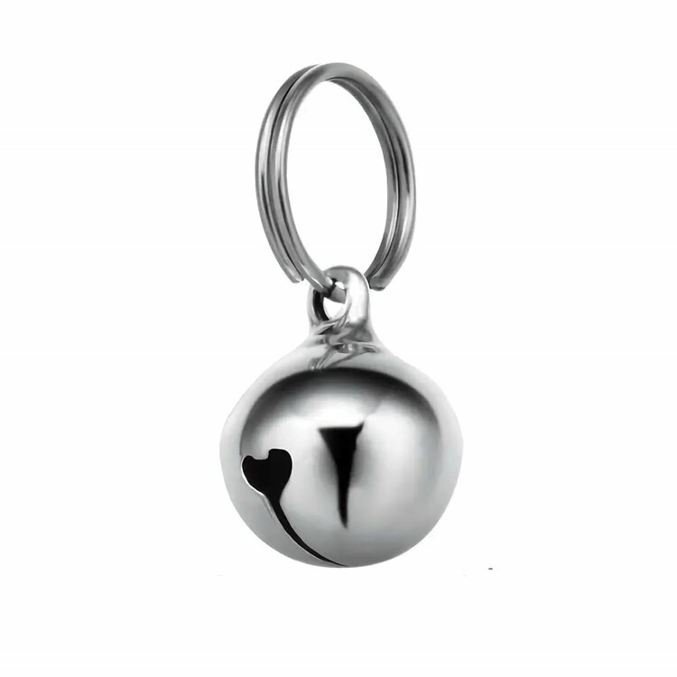Nobleza Belletje voor kattenhalsband - Chrome  - 15 mm