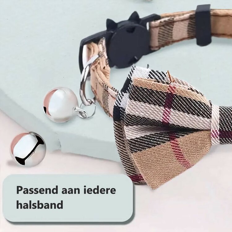 Nobleza Belletje voor kattenhalsband - Chrome  - 15 mm
