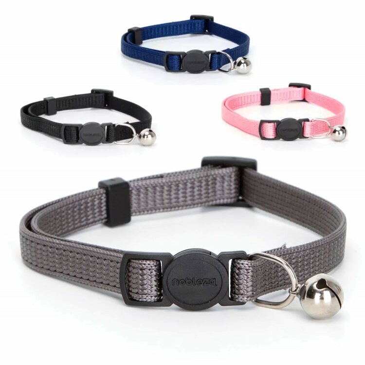 Nobleza Kattenhalsband met belletje - Effen