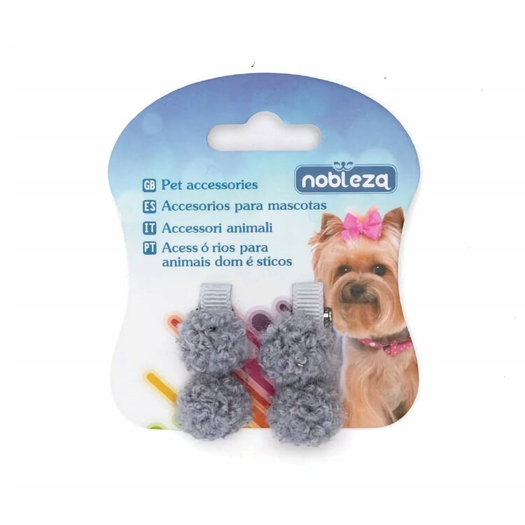 Nobleza Haarspeld - Voor hond en kat - Pluche balletjes - 2 Stuks