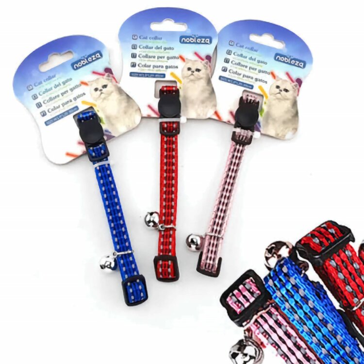 Nobleza Kattenhalsband met belletje - Veiligheidssluiting - Reflecterend