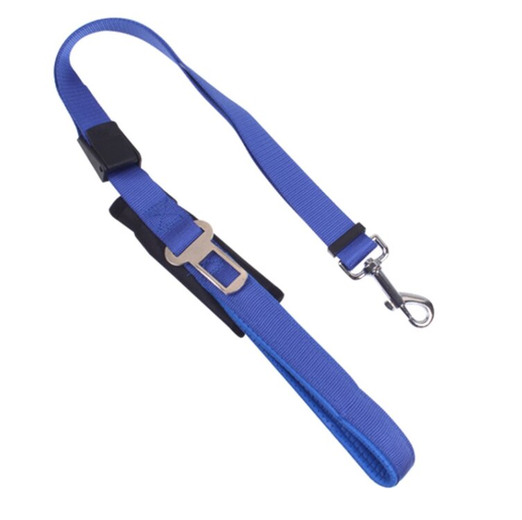 Nobleza Honden autogordel met handvat - Blauw