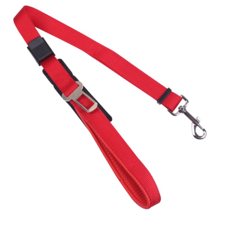 Nobleza Honden autogordel - Met handvat - Rood - Lengte verstelbaar