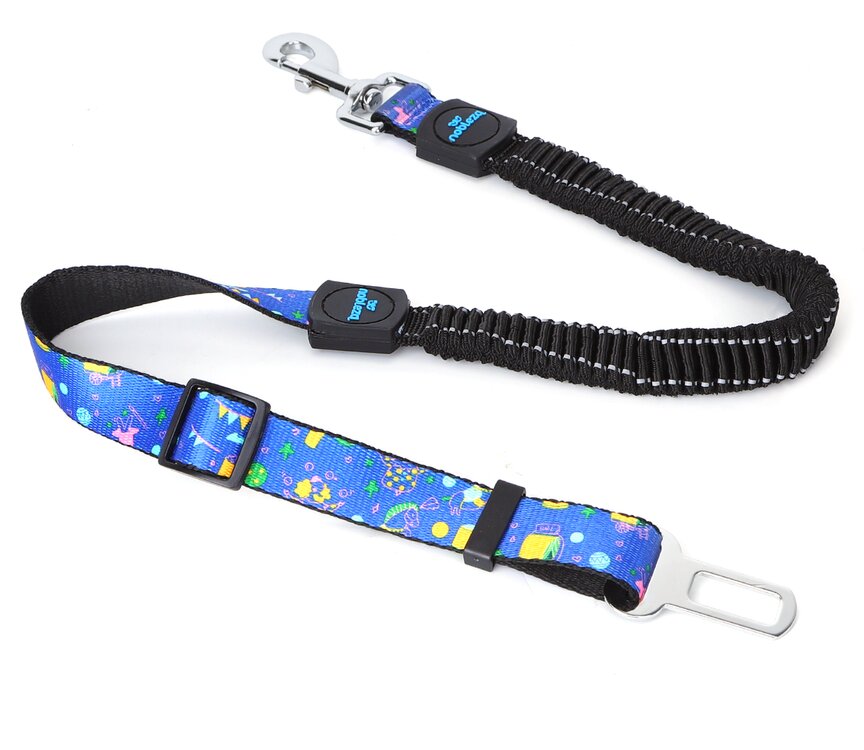 Nobleza Hondengordel met handvat - Elastisch - Blauw - Lengte 90 cm