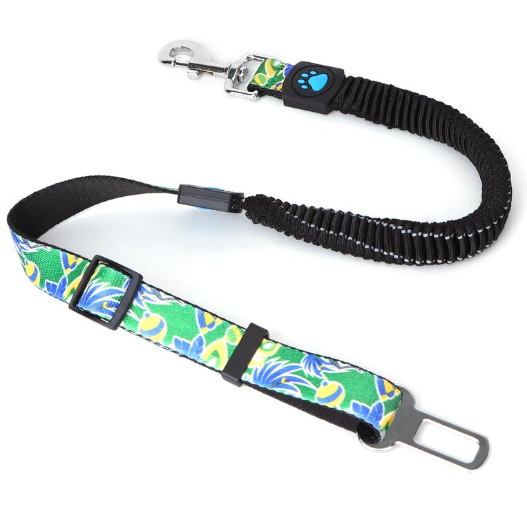 Nobleza Hondengordel met handvat - Elastisch - Groen - Lengte 90 cm
