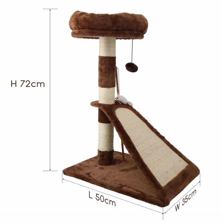 Nobleza Krabpaal met mandje en krabplank - Bruin - 72 cm