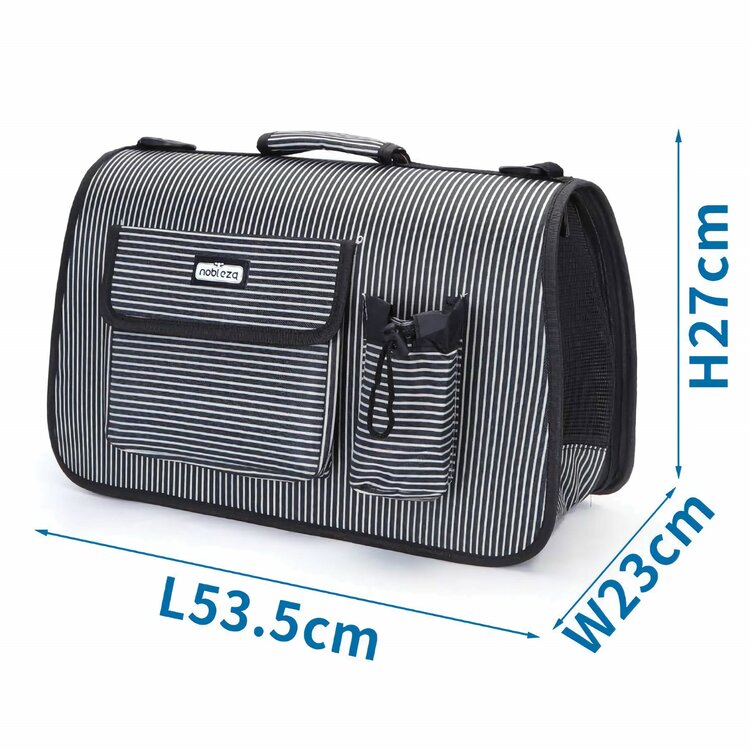 Nobleza Draagtas voor hond en kat tot 6 kg - 53,5x23x27 cm - Zwart