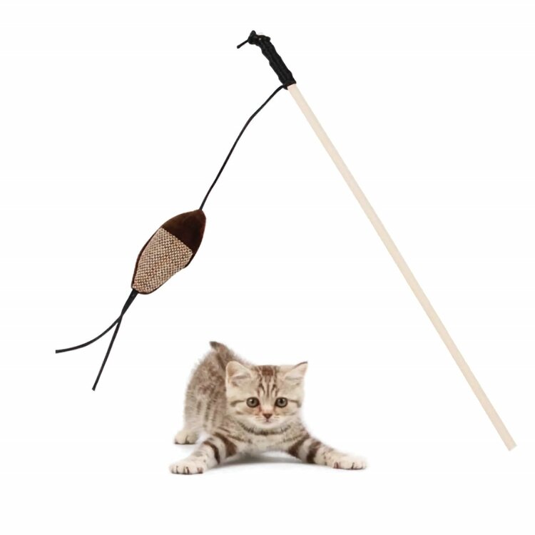 Katten speelhengel met sisal speeltje aan het touwtje