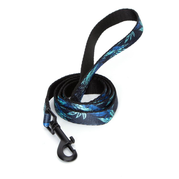 Nobleza Hondenriem - Zwart met print - Polyester - Lengte 120 cm - Breedte 2 cm