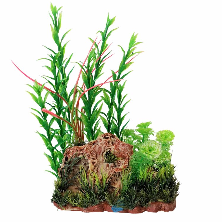 Aquarium ornament met planten 20 cm