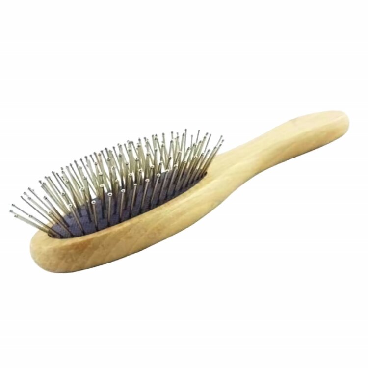 Hondenborstel met houten handvat
