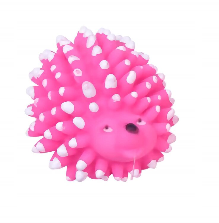 De rubberen egel met spikes masseren het tandvlees van jouw hond tijdens het spelen.