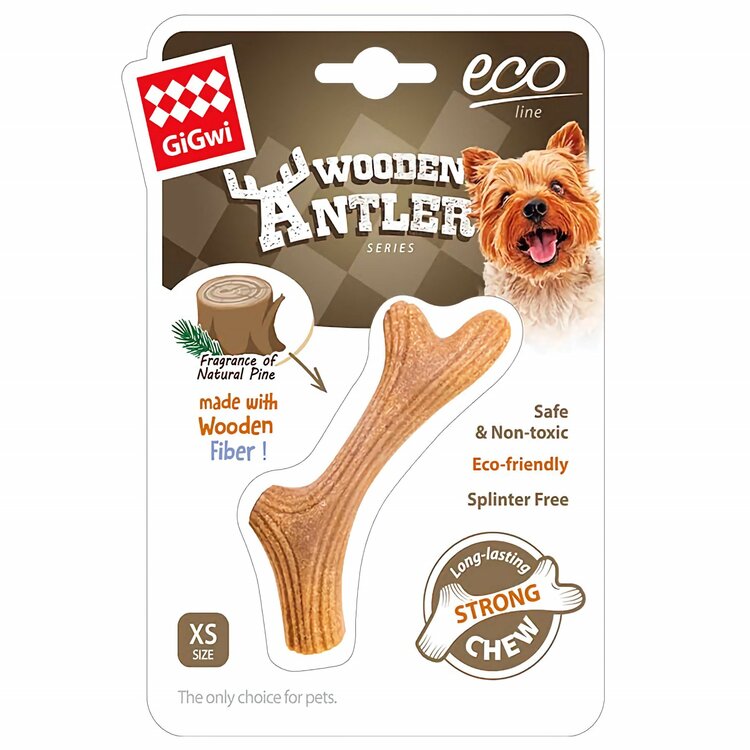 GIGwi Wooden Antler kauwspeeltje hout XS