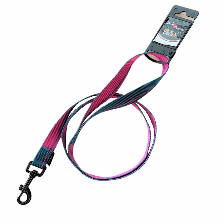 Jack and Vanilla Hondenriem - Nylon - Roze / blauw