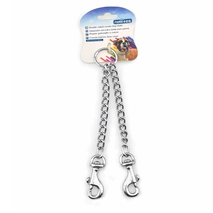 Hondenriem splitter koppelstuk, metaal ketting M