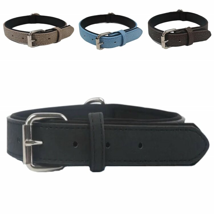 Nobleza Hondenhalsband - Gevoerd vegan leer - 40 cm
