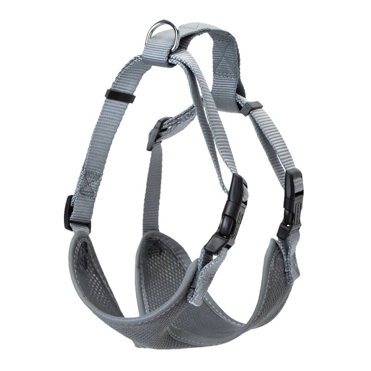 Nobleza Honden h-tuig - Gevoerd - Nylon - Maat M - Grijs