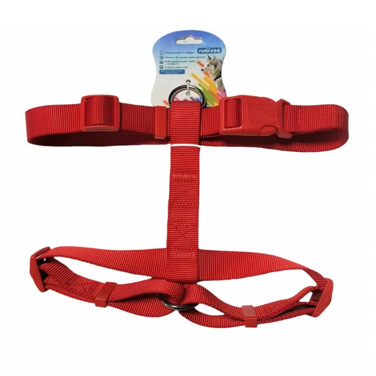 Honden h-tuig - Nylon - Maat L - Rood
