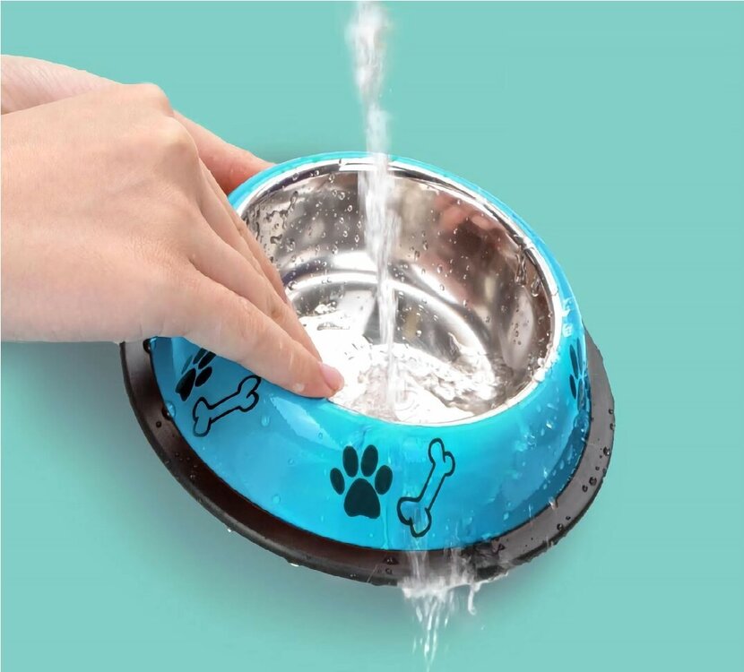rvs anti slip voerbak voor hond
