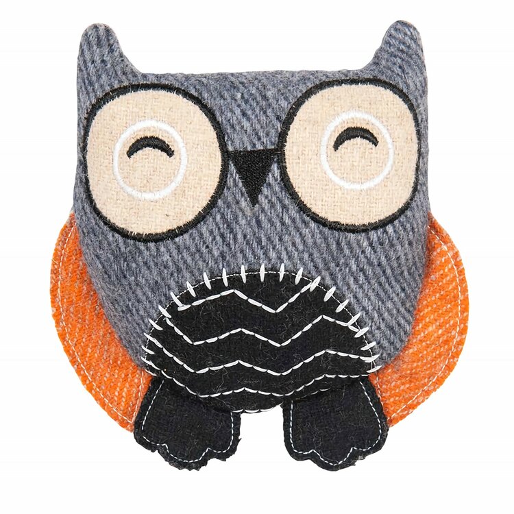 Hondenknuffel met piep uil 17 cm
