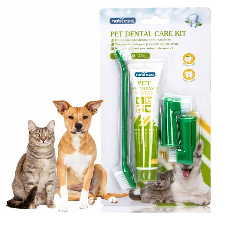 Nobleza Tandenborstels met tandpasta voor hond en kat