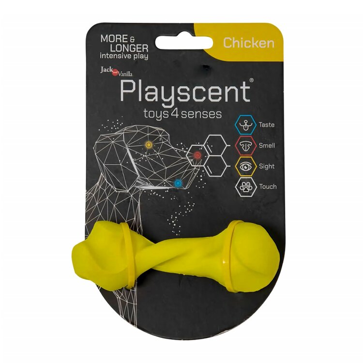Honden kauwbot rubber met kip geur en smaak