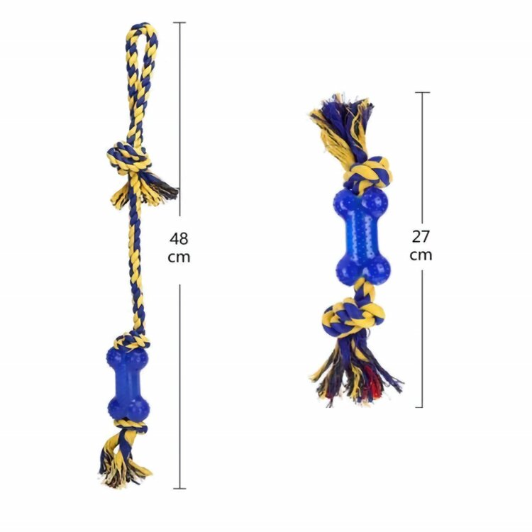 Nobleza Honden speeltouwen met rubber bot - 2 stuks