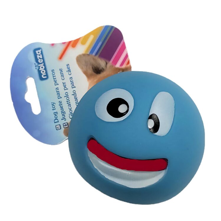 Nobleza Hondenspeelgoed - Bal met piep - Blauw - 7,5 cm