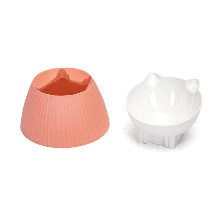 Nobleza Kattenvoerbak met hoge schuine kom - Roze