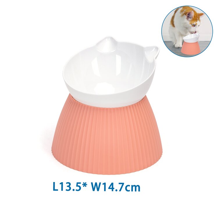 Nobleza Kattenvoerbak met hoge schuine kom - Roze