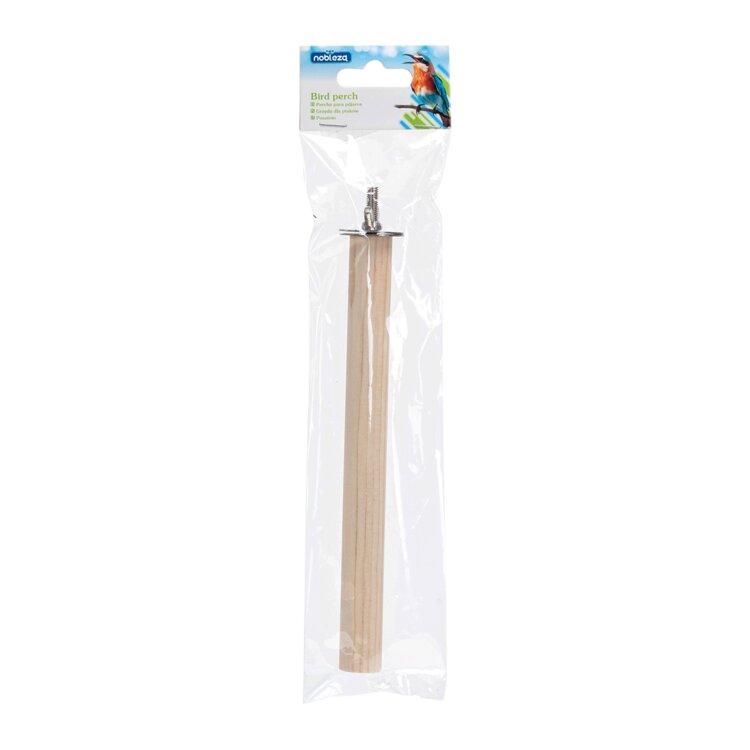 Nobleza Vogel zitstok - Rechte houten stok - 20 cm