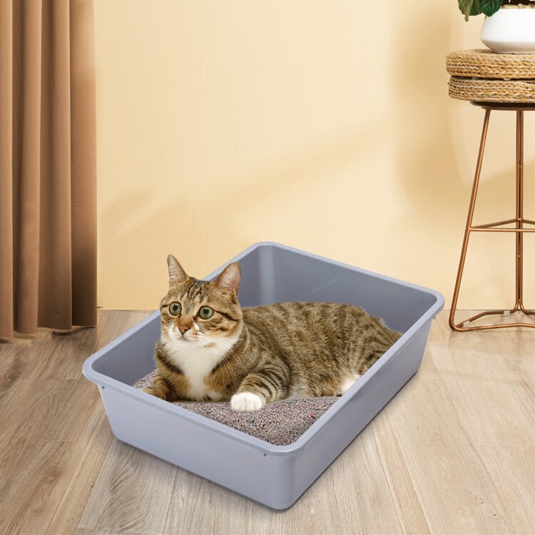 Nobleza Open kattenbak met schepje - Grijs - 43x32,5x12 cm