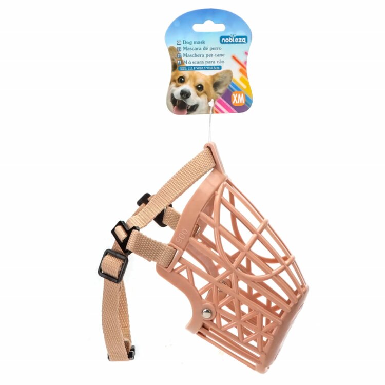 Nobleza Honden muilkorf - Kunststof - Beige - Maat S