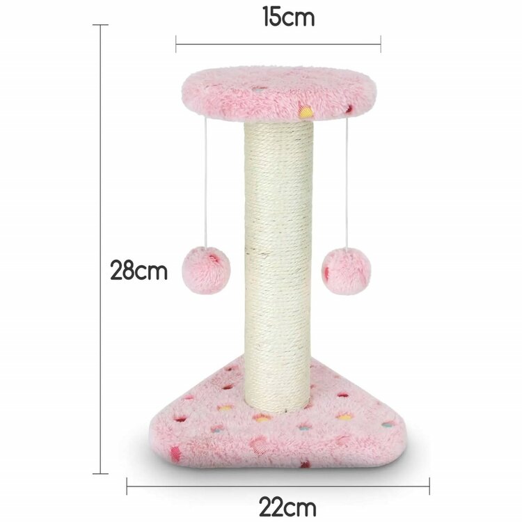 Nobleza Krabpaaltje met plateau en speeltje - Roze - 28 cm 